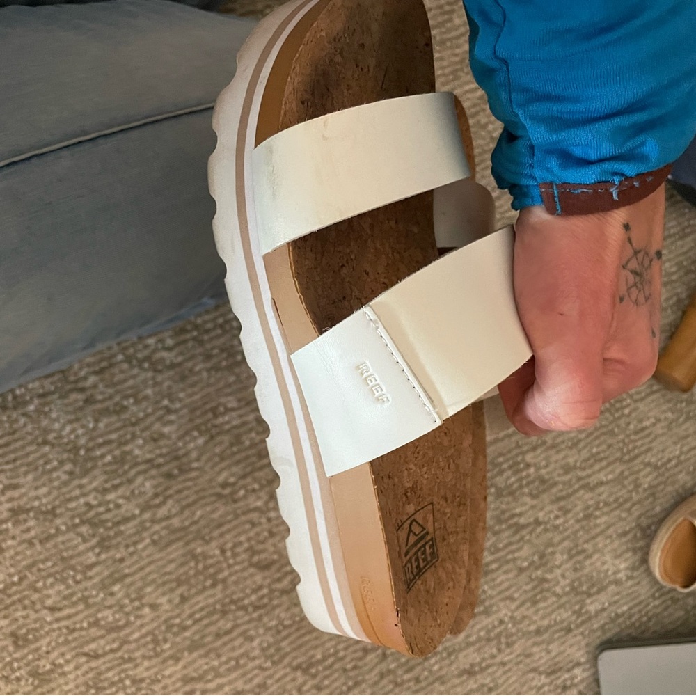 Reef Cushion Vista High Sandal (Platform White Cork Sandals)